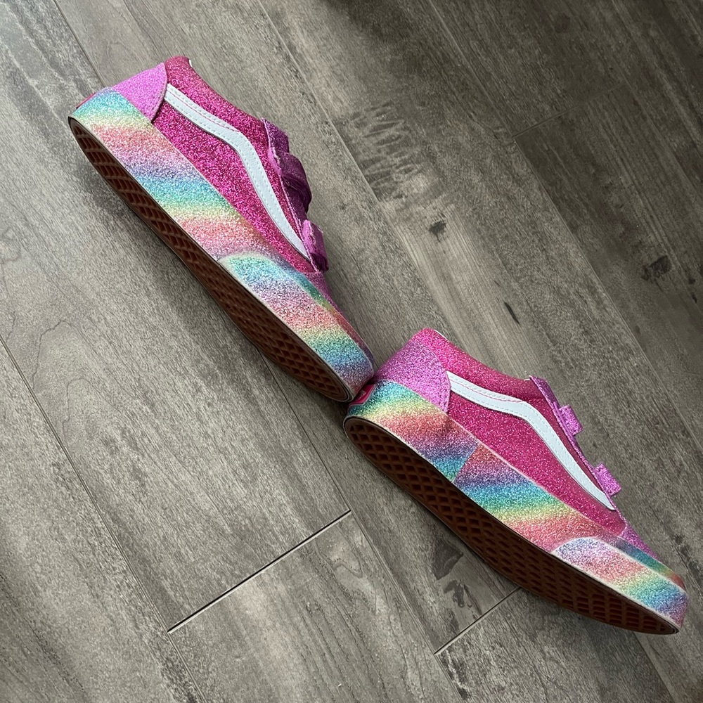 Vans kids old school glitter rainbow excellent condition